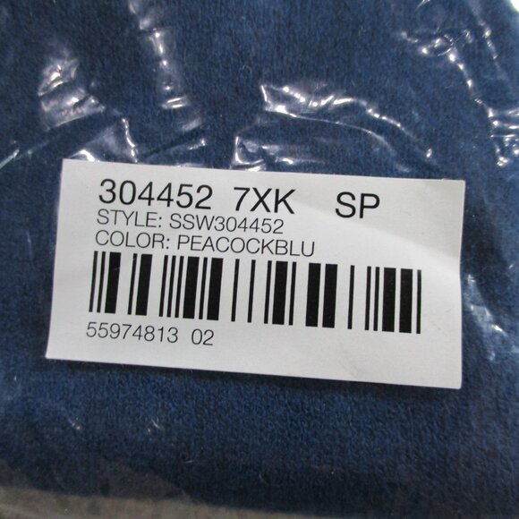 NWT J Jill V Neck Sweater Tunic Peacock Blue Womens Small Petite Long Sleeve - Picture 3 of 5